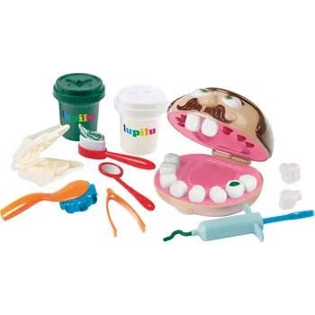 Dřevěná hračka lupilu® Sada plastelíny (zubařská sada)