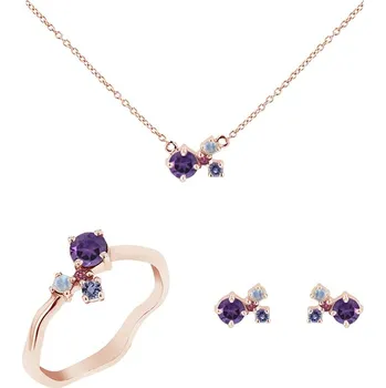 Šperk Cluster sada šperků s ametysty a drahokamy Halli