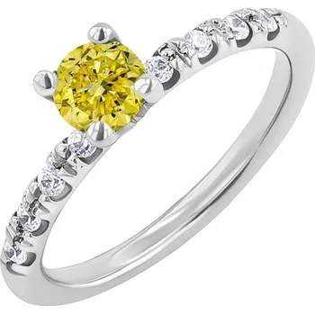 Šperk Zásnubní prsten se žlutým diamantem Megha