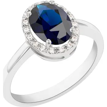 Prsten Safírově modrý prsten s diamanty Arya