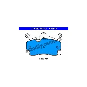 Brzdová destička Sada brzdových destiček ATE 13.0460-4843 (AT 604843) - PORSCHE