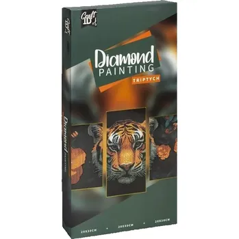 Diamantové malování Diamantové malování na rámu – tygr triptych 40 × 20 cm + 30 × 20 cm