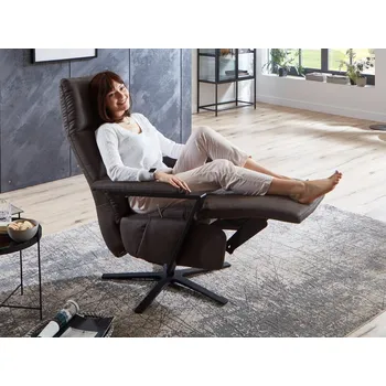 Křeslo Kožené polohovací televizní křeslo SWITCH BALANCE 3 s 3-motorovou funkcí a kardiováhou