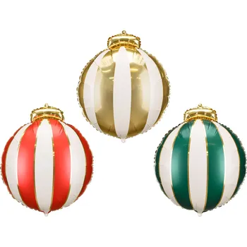 PartyDeco Balonky fóliové Vánoční ozdoby 60 cm, 3 ks