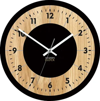 Hodiny Dřevěné nástěnné hodiny Tokio 33 cm dub přírodní/černé