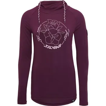 Dámské tričko Triko Silvini Merate WD1920 dámské dlouhý s kapucí švestková-rum