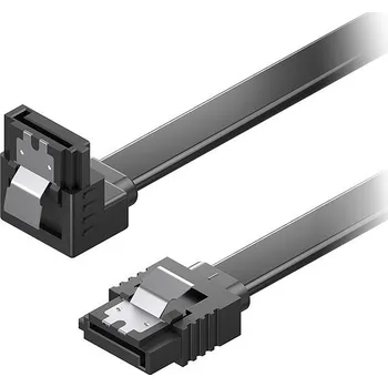 Datový kabel AlzaPower SATA 3.0 6Gbps 90° 0.5m černý