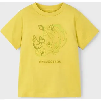 Dětské bavlněné tričko Mayoral 3042.5H.Mini.PPYA žlutá 17X, vel. 128