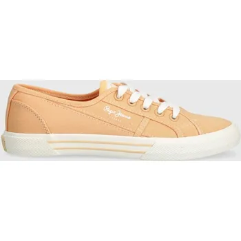 Dámské tenisky Tenisky Pepe Jeans PLS31287 dámské, oranžová barva, BRADY BASIC W 20X, EUR 36