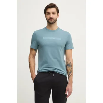 Pánská móda Bavlněné tričko Calvin Klein K10K113791 tyrkysová 67X, vel. L