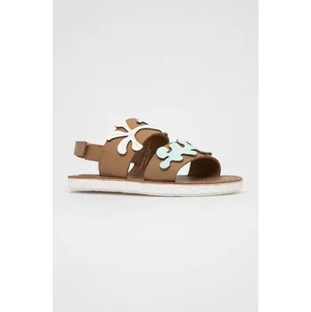 Dívčí sandály Dětské kožené sandály Camper hnědá barva K800591.28.34 82X, EUR 28