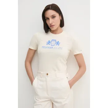 Pánské tričko Tričko Tommy Hilfiger béžová barva, WW0WW43892 01X, vel. S