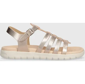 Dívčí obuv Dětské kožené sandály Geox SANDAL SOLEIMA J35GSB.000CF.28.35 zlatá 10Y, EUR 30
