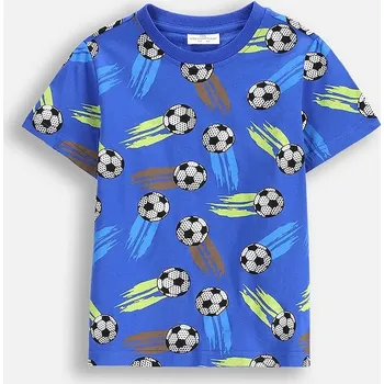 Chlapecké tričko Dětské bavlněné tričko Coccodrillo modrá barva, MONOCHROME BOY KIDS WC5143203MBK 57X, vel. 104