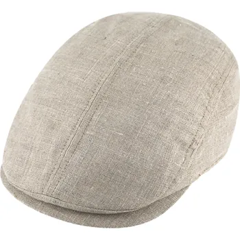 Čepice Fiebig - Headwear since 1903 Pánská lněná béžová letní bekovka bez podšívky - Fiebig since 1903 Velikost: 60 cm