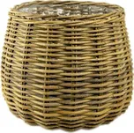 Obal na květináč, pr.38x33cm, s igelit. výplní, šedá, FSC 100%|Ego Dekor Indonesian Ratan