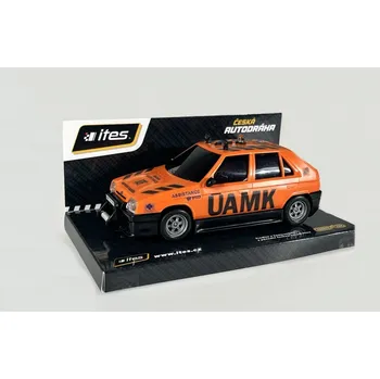 auto na autodráhu ITES RACING, s.r.o. Favorit UAMK model SRC 1:28- svítící světla , blikající oranžový maják. - motor 2O OOOotk. -K autodráze ITES, FARO, EuropaCup, Gonio .SKLAD PRODEJNA !!!