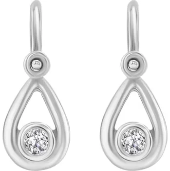 Náušnice Zlaté dětské náušnice ve tvaru slzy s lab-grown diamanty Cinderella