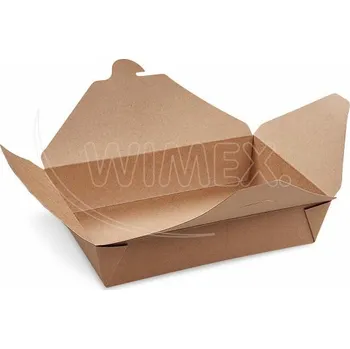 Jednorázové nádobí Food box (PAP/PE) nepromastitelný kraft `L` 195 x 138 x 48 mm 1400ml [50 ks]