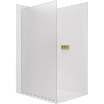 Cerano Sprchová zástěna Walk-in Crystal L/P, 8 mm, bezvzpěrový systém, zlatá kartáčovaná, mléčné sklo, 140x200 cm, CER-8050BD6720