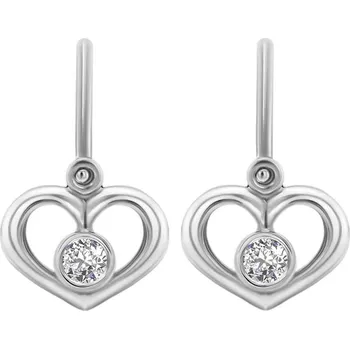 Náušnice Zlaté dětské náušnice srdíčka s lab-grown diamanty Ariel