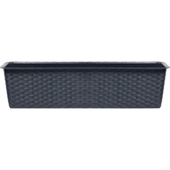 Ratanový obal na truhlík s lemem - Ratolla antracit 50 cm