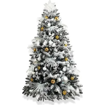 Vánoční stromek LAALU Vánoční stromek zdobený - POLÁRNÍ ZLATÁ, 163 ks ozdob, 240 cm