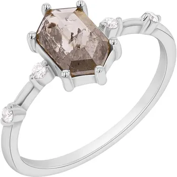 Prsten Prsten s hexagon salt and pepper diamantem Justine