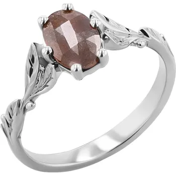 Prsten Prsten se salt and pepper diamantem a ručně rytými lístky Dakota