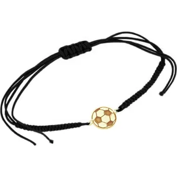 Náramek Šňůrkový náramek míč s gravírem dle vaší volby Football