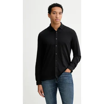 Pánská košile Bavlněná košile Marc O'Polo pánská, černá barva, regular, s klasickým límcem, 529214455042 99X, vel. XL