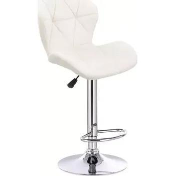 Barová židle LuxuryForm DESIGN Barová židle LIVIO VELUR na stříbrném talíři - bílá