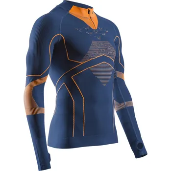 pánské triko X-BIONIC® ENERGY ACCUMULATOR LIGHT SHIRT LS 1/2 ZIP MEN - marine/orange vel. XL