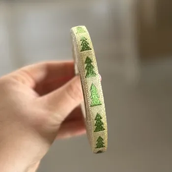 Stuha Vánoční stuha stromeček - zlatá