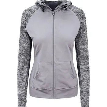 Dámská mikina Just Cool Dámská sportovní mikina s žíhanými rukávy - Šedá / šedý melír | XL