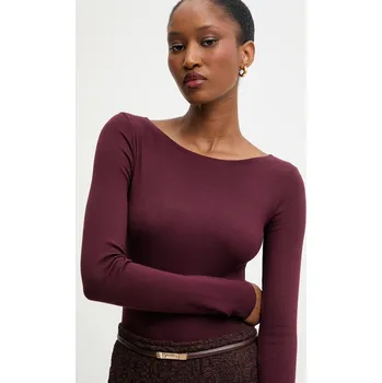 Pánské tričko Tričko s dlouhým rukávem Answear.LAB dv.hit.sng.tak burgundské 83X, vel. M