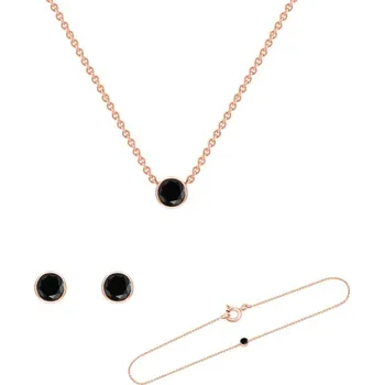 Prsten Minimalistická sada šperků s černými diamanty Jett