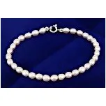 Náramek stříbrný Perla sladkovodní růžová - délka 20cm - 1