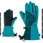 Dětské zimní rukavice Ziener Laval AS AW Jr aqua breeze - prstové s poutkem velikost rukavic 14-15 let (7,5)