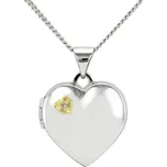 Srdíčkový otevírací medailon s diamantem Dialah