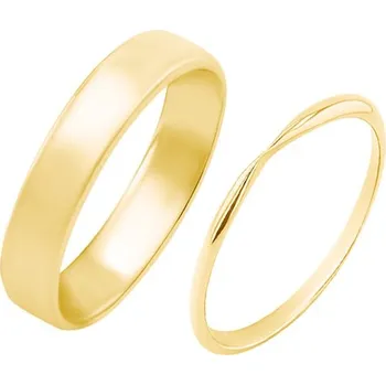 Prsten Zlatý snubní prsten se zúženým kroužkem Aeneas