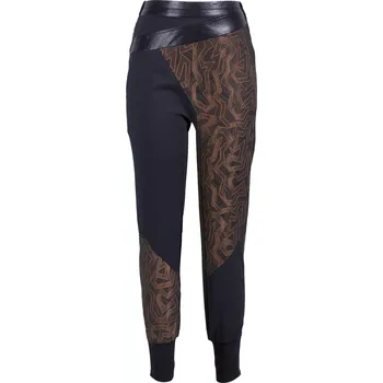 Dámské kalhoty Kalhoty Nu Denmark 8132-15 černo-hnědé zdobené Velikost: 42