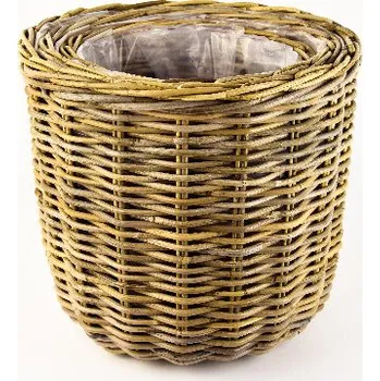 Květináč RATTAN s igelitovou výplní, pr.44x40cm|37x37|33x33cm, šedá, (balení obsahuje 3 kusy!)|Ego Dekor Indonesian Ratan