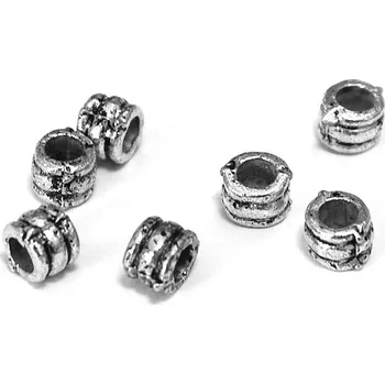 Dětské navlékací korálky Korálky kovové, 4 x 3,5 mm, soudek, 10ks/bal