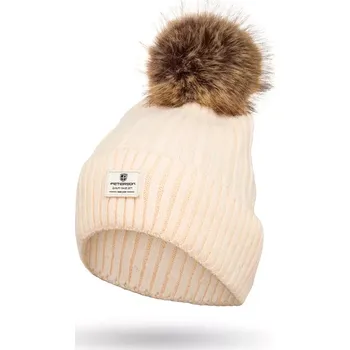 Čepice Teplá dámská čepice s angorskou směsí PETERSON PTN HAT-07 Béžová