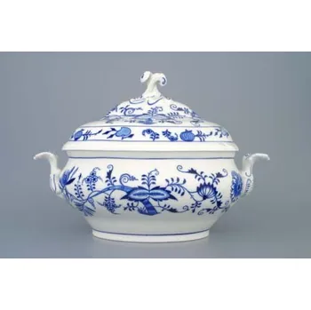 Talíř Cibulák Mísa polévková oválná s víkem s výřezem 3 l cibuláková malba