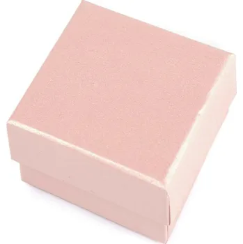 Dárková krabička Krabička na šperky 5,5x5,5 cm - pudrová perleť (12 ks)