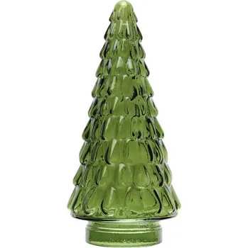 Party dekorace Santex Skleněná dekorace strom zelený 7,5 x 15 cm