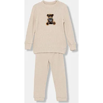 Kojenecká čepice Dětská souprava Jamiks DEIDRE béžová barva, JZI374 DEIDRE.Komplet.JZI374.K 01X, vel. 80