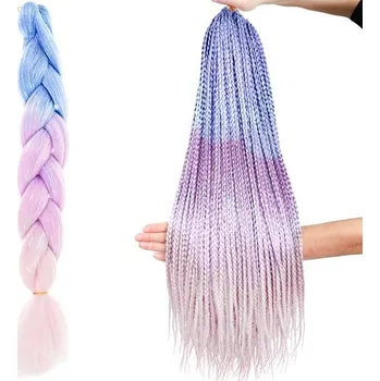 Příčesek Ombre syntetické copánky - duhové